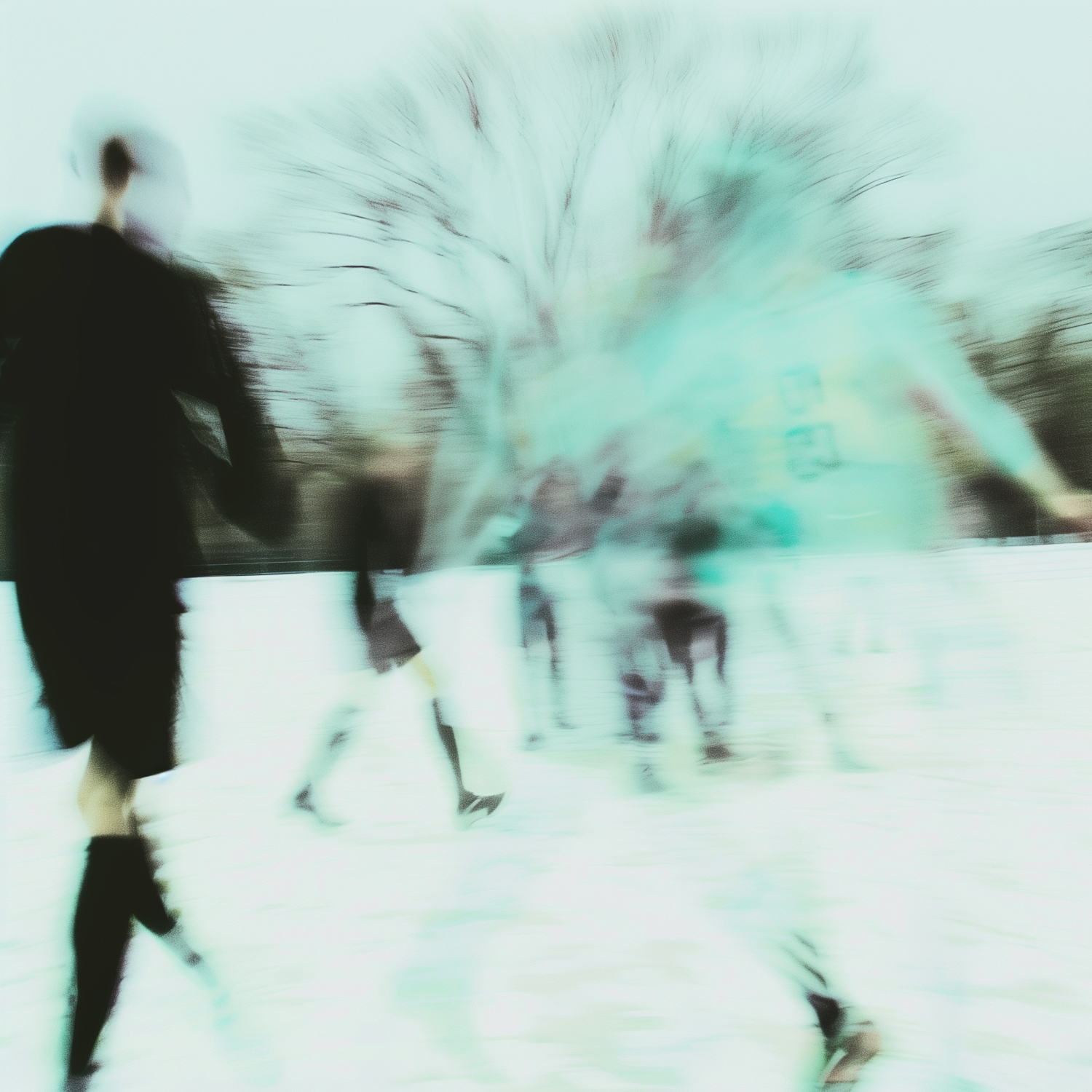 Football players during a match