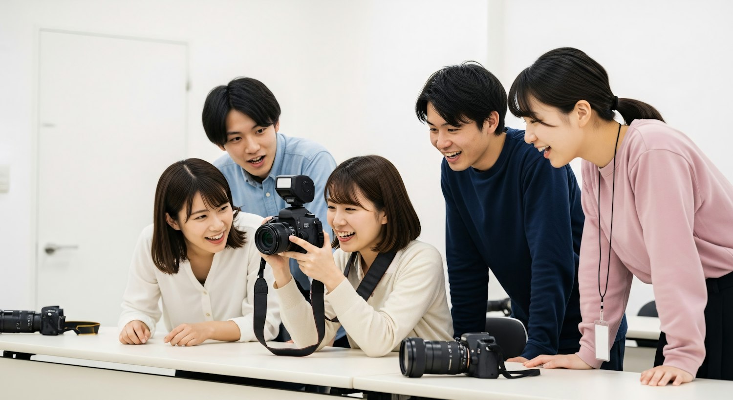A group of creators planning a video