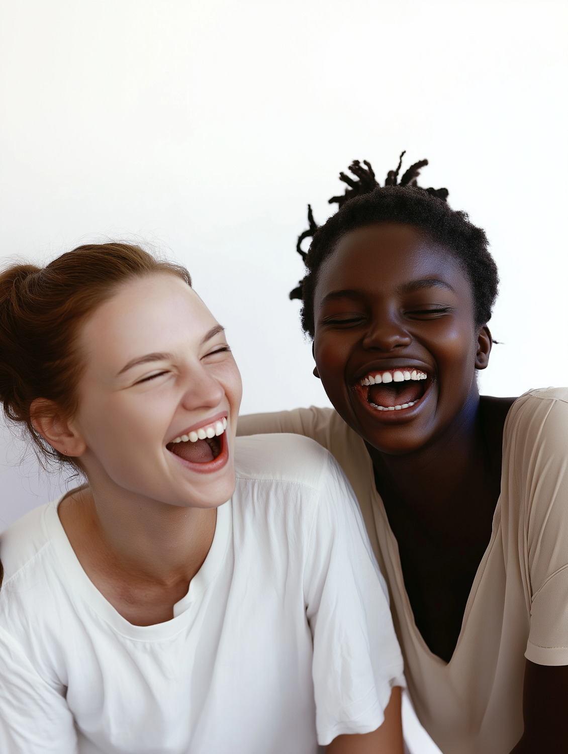 Friends laughing at something on a phone